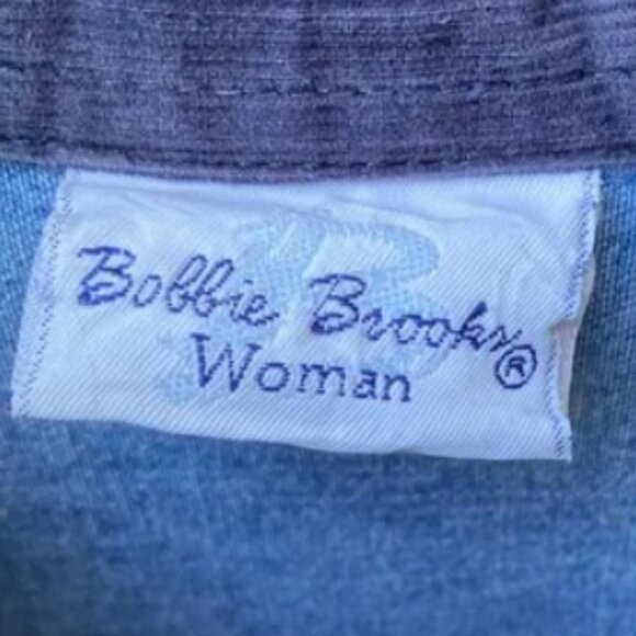 Vintage Bobbie Brooks Denim Corduroy Embroidered Fall Long Sleeve Button Shirt L - Picture 3 of 6